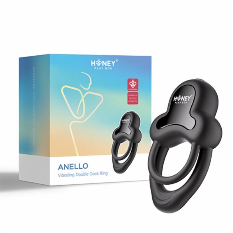 HoneyPlayBox - Anello-App-gesteuerter Vibrations-Doppel-Cockring & Klitoris