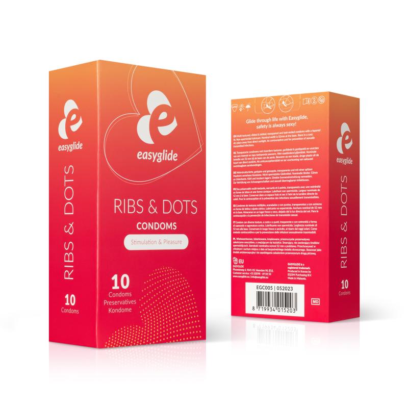 EasyGlide - Ribs and Dots Kondome - 10 Stück