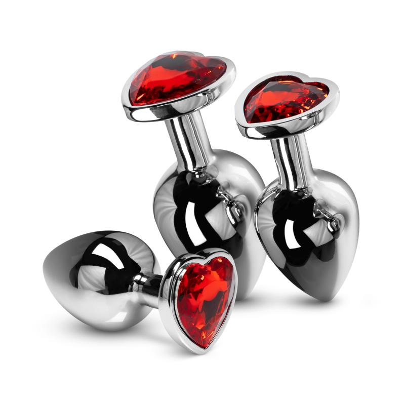 Kristall-Buttplug-Set - Silber