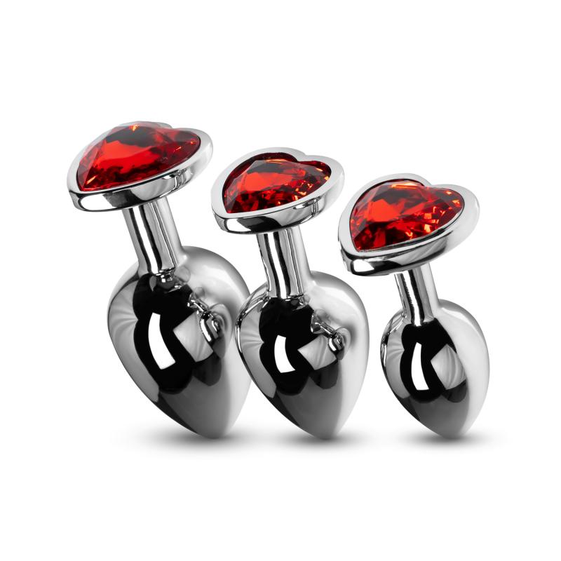 Kristall-Buttplug-Set - Silber