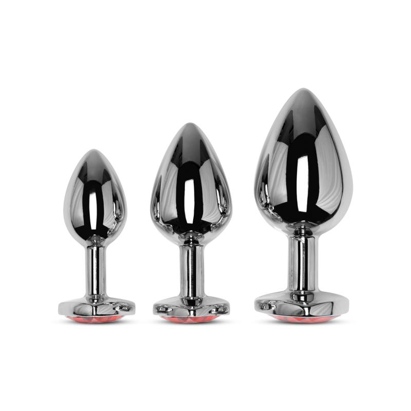 Kristall-Buttplug-Set - Silber