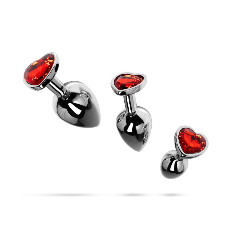 Kristall-Buttplug-Set - Silber