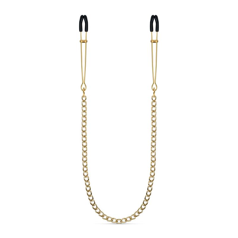 Goldene Brustwarzenklemmen mit Kette