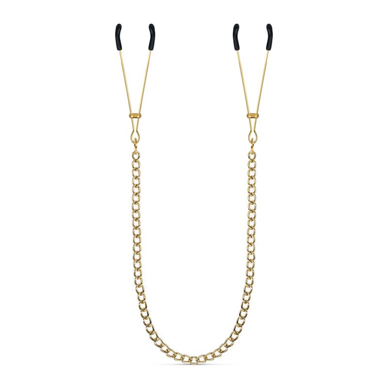 Goldene Brustwarzenklemmen mit Kette