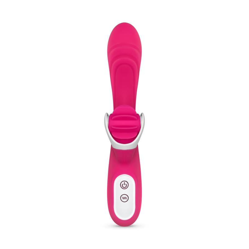 Rabbit-Vibrator mit rotierender Zunge - Rosa