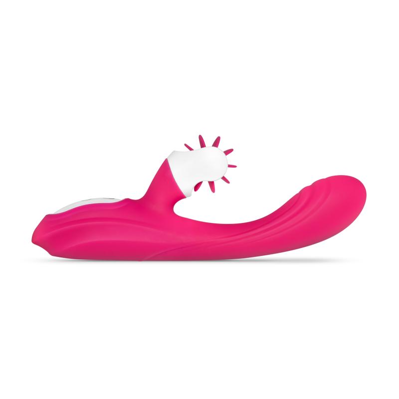Rabbit-Vibrator mit rotierender Zunge - Rosa