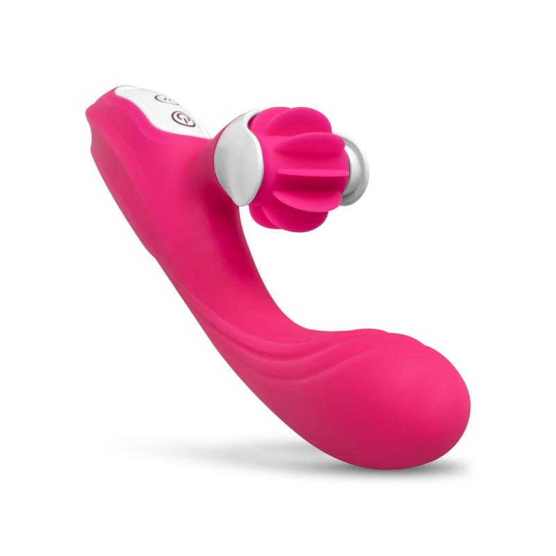 Rabbit-Vibrator mit rotierender Zunge - Rosa