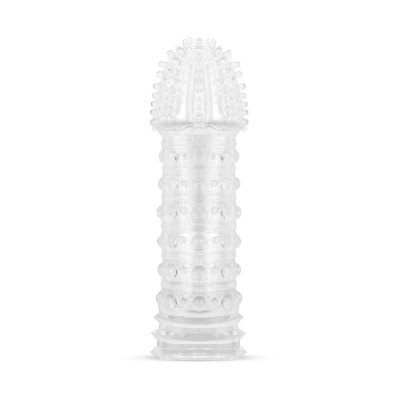 Gerippte Penis-Hülle - Transparent