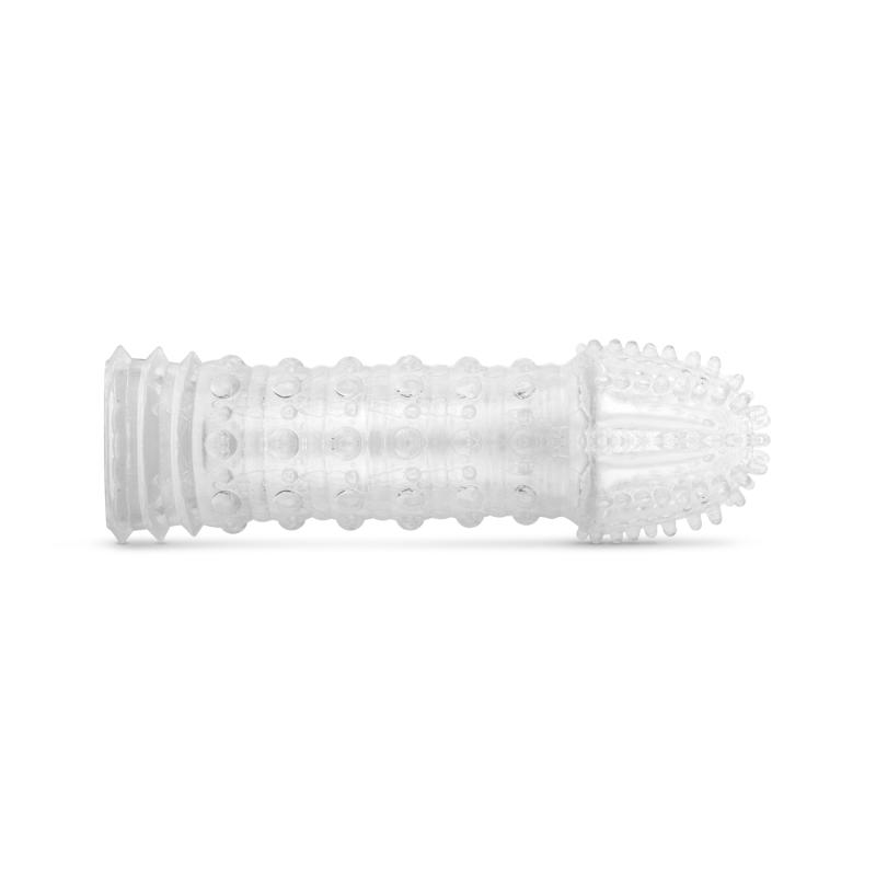 Gerippte Penis-Hülle - Transparent
