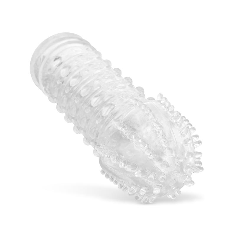 Gerippte Penis-Hülle - Transparent