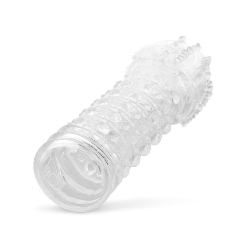 Gerippte Penis-Hülle - Transparent