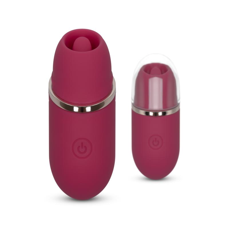 Zungen-Vibrator mit Schutzkappe - Pink