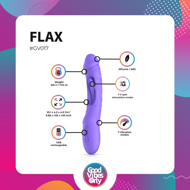 Good Vibes Only - Flax Vibrierender Dildo mit G-Punkt-Stimulator