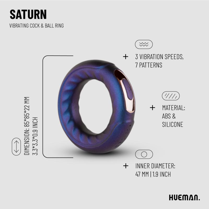 Hueman »Saturn« Penisring mit Vibration