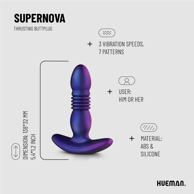 Hueman »Supernova« Analplug mit Stoßfunktion