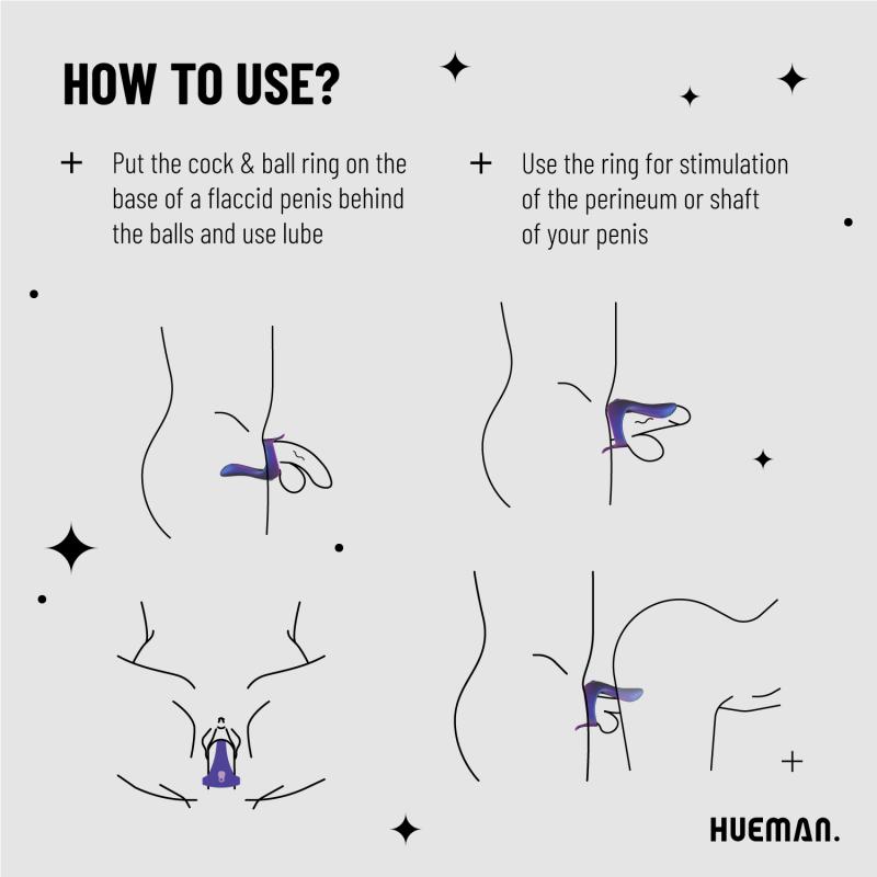 Hueman »Strap-On« Penisring mit Vibration