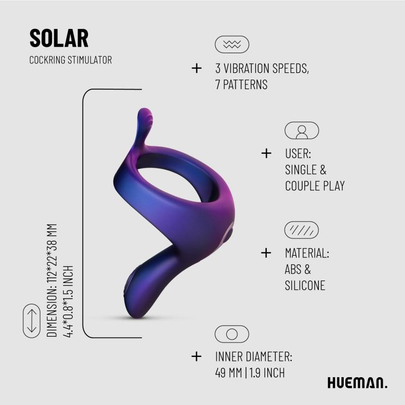 Hueman »Strap-On« Penisring mit Vibration