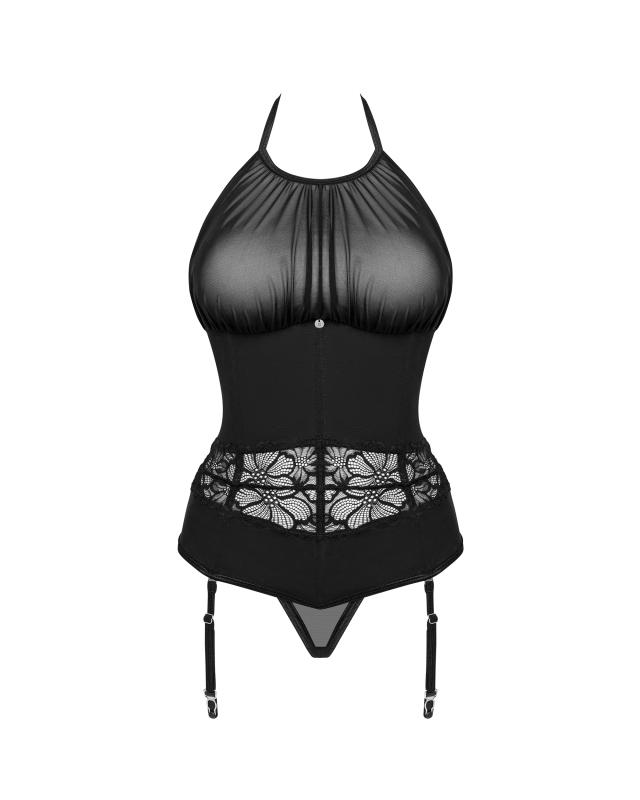 Obsessive - Serafia Korset und String - Schwarz