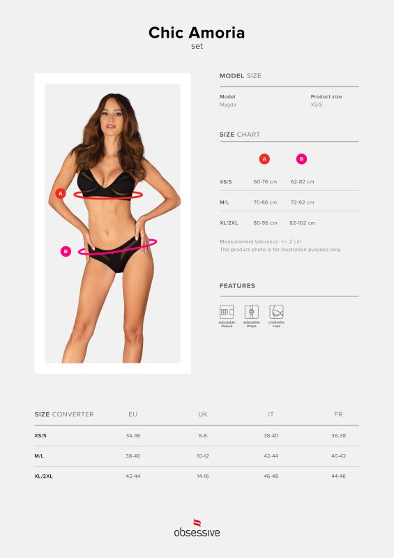 Obsessive - Chic Amoria Zweiteiliges Set - Schwarz