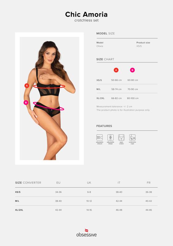 Obsessive - Chic Amoria Zweiteiliges Offenes Set - Schwarz