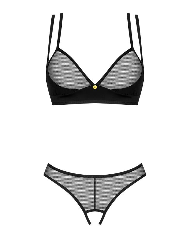 Obsessive - Nesari Zweiteiliges Schrittloses Set - Schwarz
