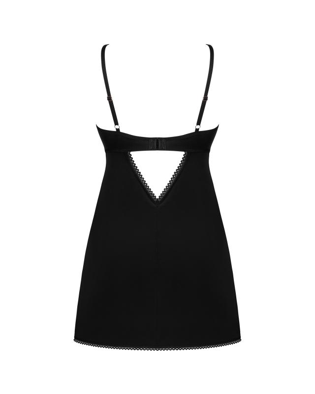 Obsessive - Rosenty Babydoll & String - Schwarz/Lila