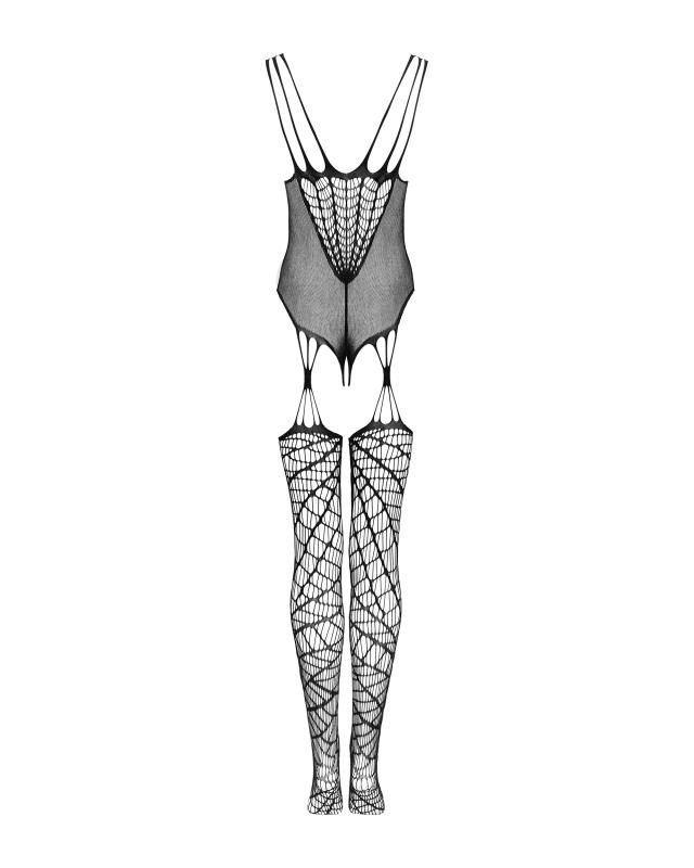 Bodystocking mit offenem Schritt - Schwarz