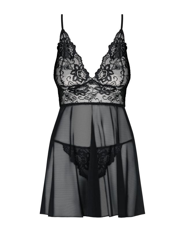Idillia Babydoll und Tanga - Schwarz