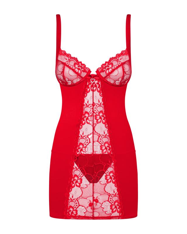 Obsessive Kleid Transparent Rot
