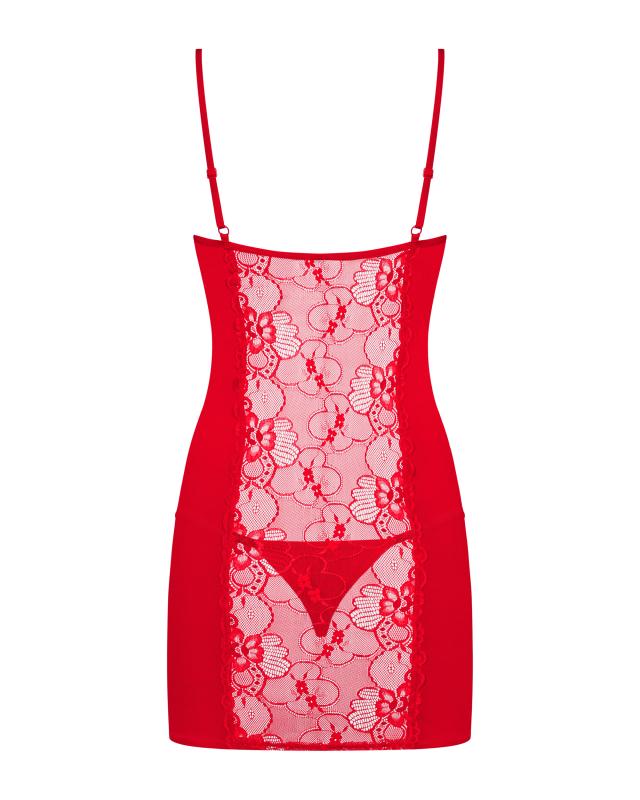 Obsessive Kleid Transparent Rot
