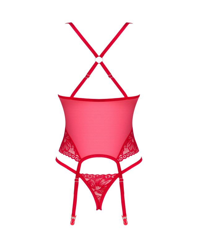 Sexy durchsichtiges rotes Korsett