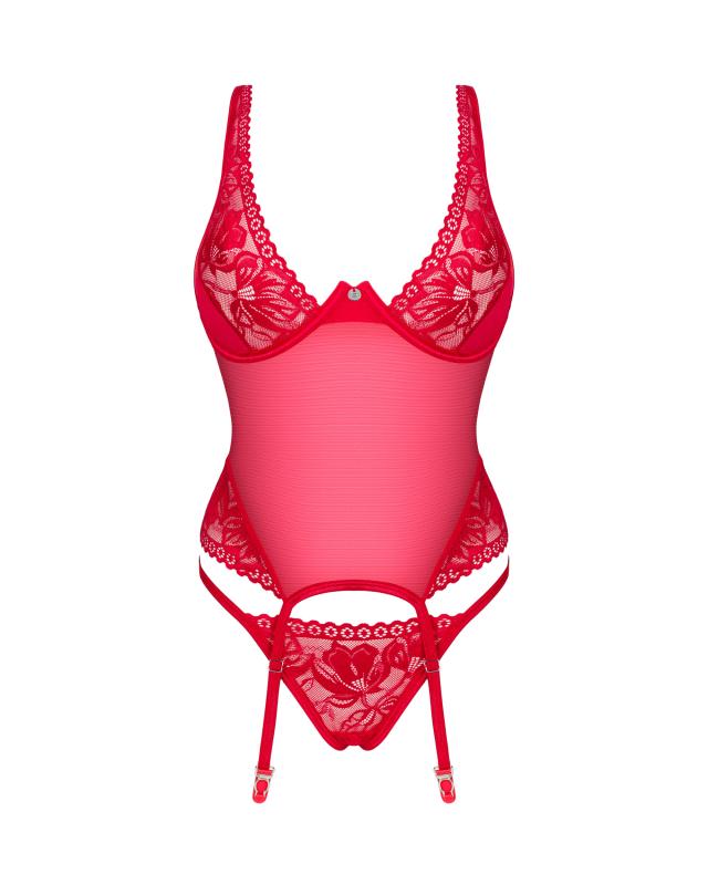 Sexy durchsichtiges rotes Korsett