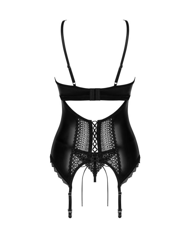 Obsessive - Norides Korsett & String - Schwarz