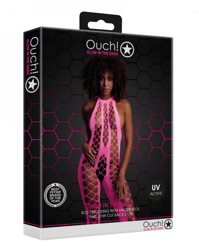 Catsuit mit Neckholder - Rosa