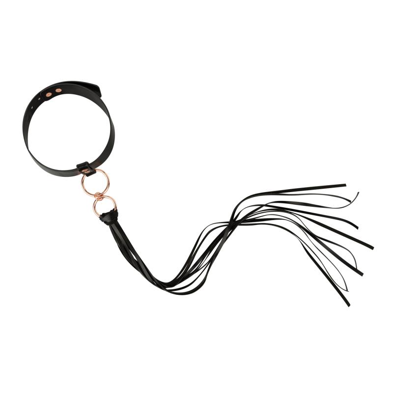 Rosy Gold - Halsband mit Flogger - Schwarz