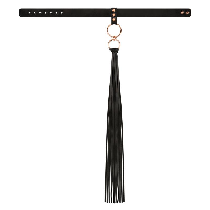 Rosy Gold - Halsband mit Flogger - Schwarz