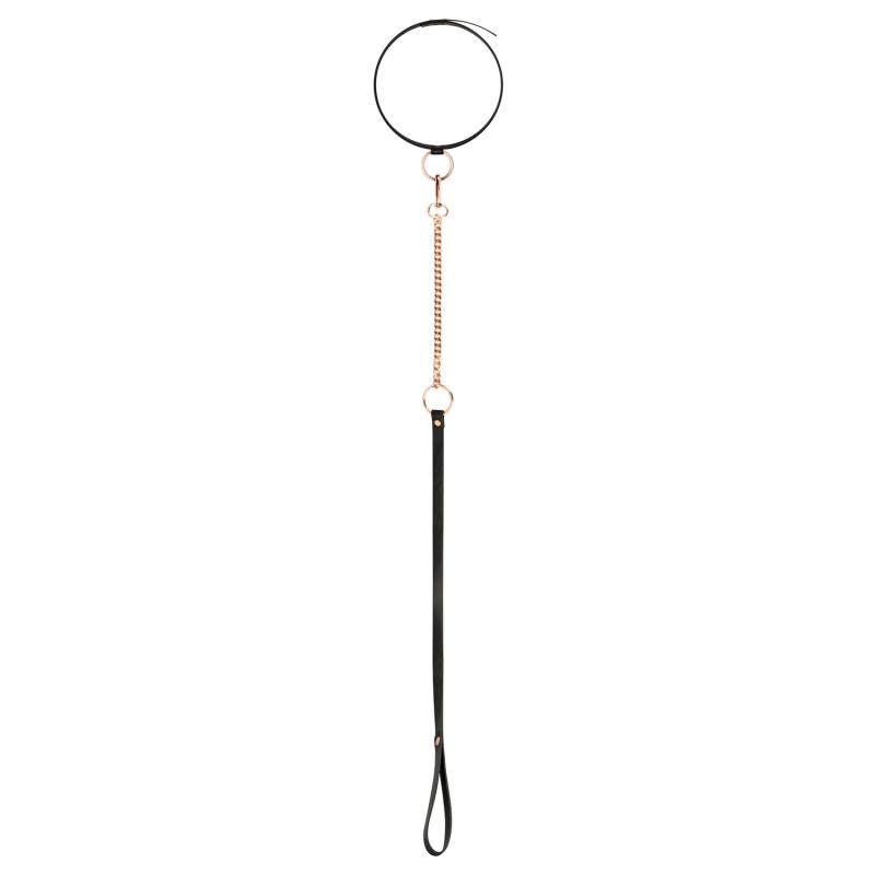 Rosy Gold - Halsband mit Leine - Schwarz