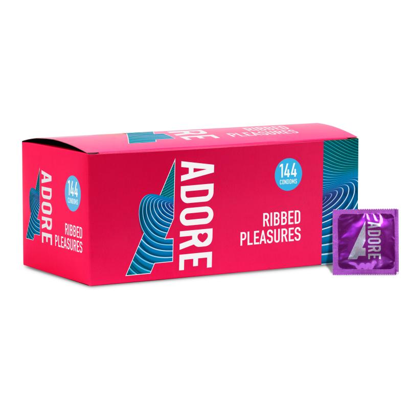 Adore Pleasure Kondome mit Riffeln 144 Stück