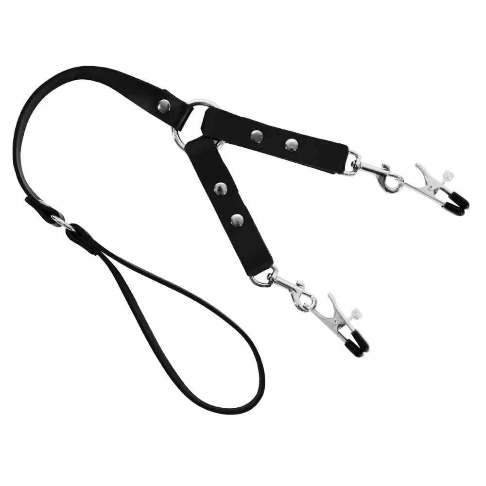 Pet Play Leine mit Nippelklemme