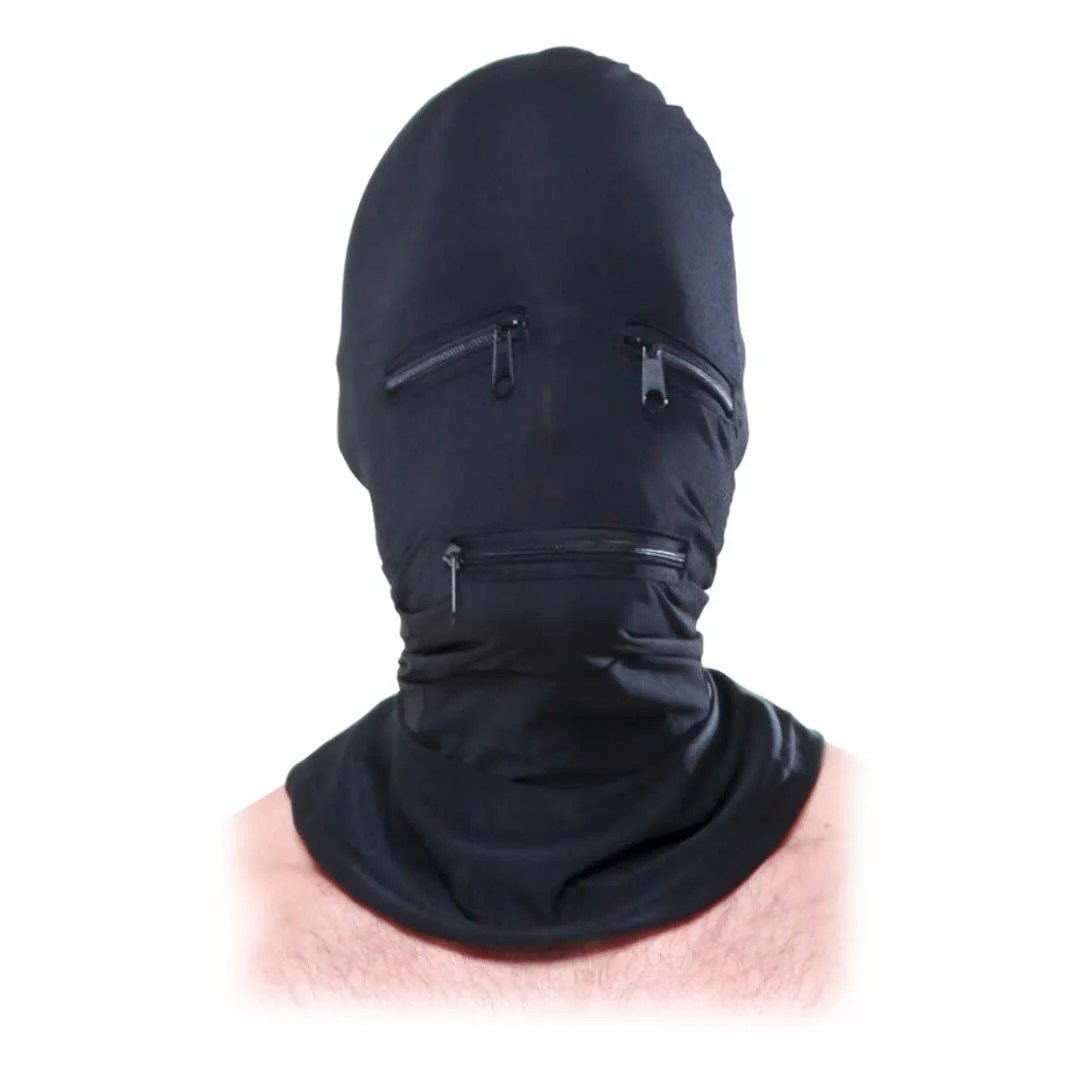 Kopfmaske „Zipper Face Hood“ aus elastischem Stoff