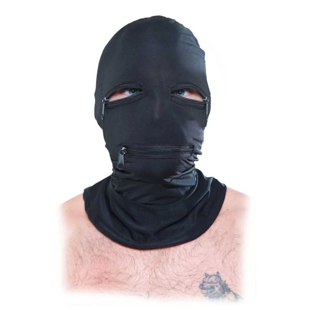 Kopfmaske „Zipper Face Hood“ aus elastischem Stoff