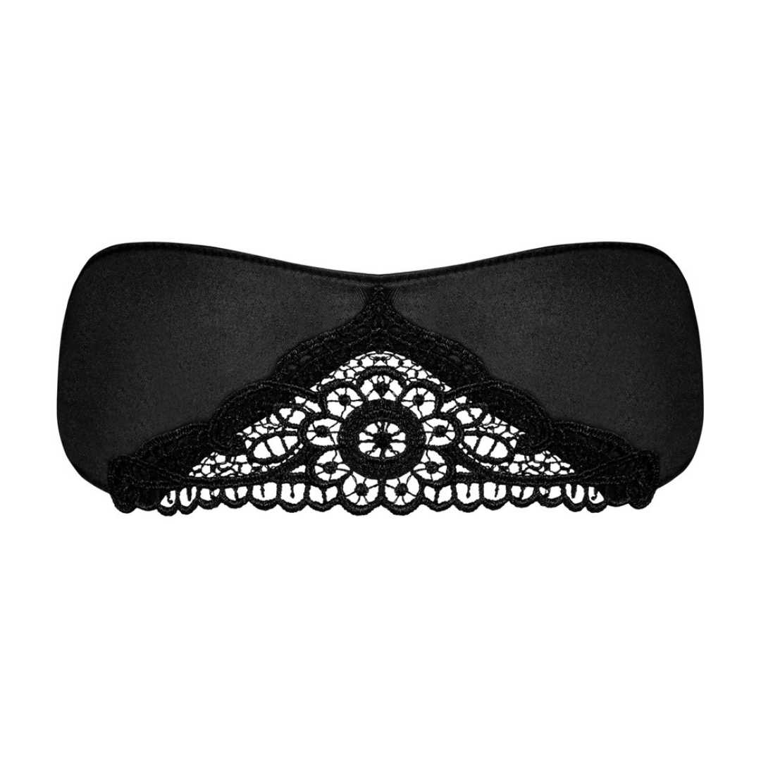 Maske aus Satin mit Guipure-Dekoration