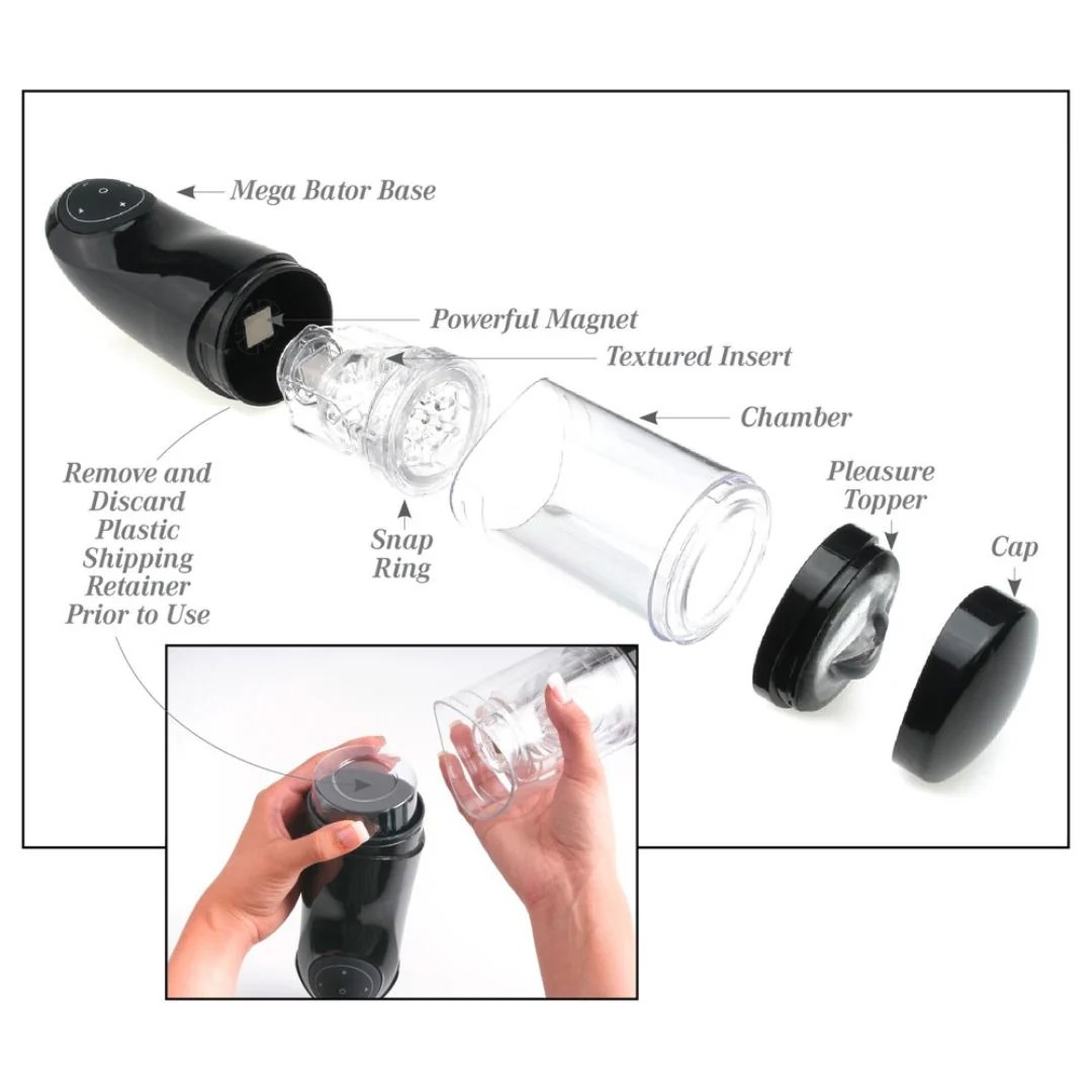 Masturbator mit Vibration-, Dreh- und Stoßfunktion Mega-Bator