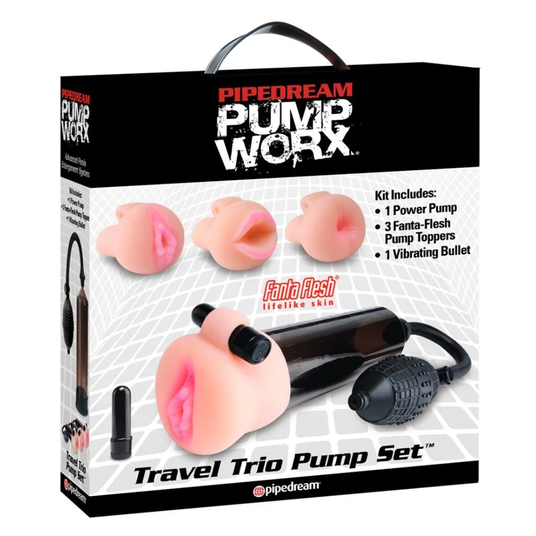 Penispumpe „Travel Trio Pump Set“ mit Vibrobullet