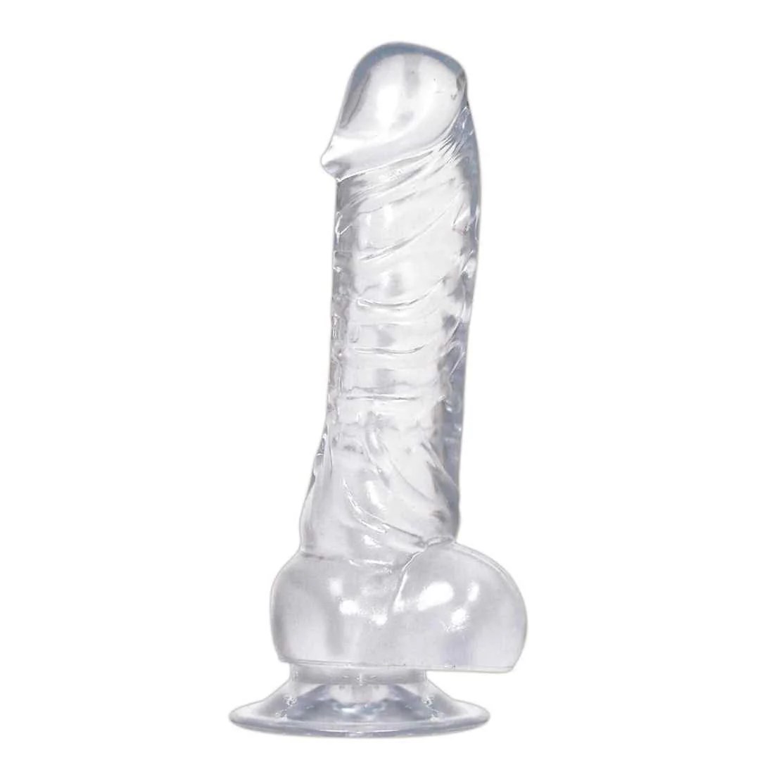 Naturdildo "Crystal Clear Dong" mit Saugfuß