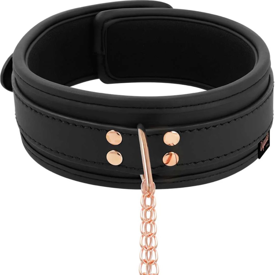 Halsband mit Nippelklemmen und Gold-Details
