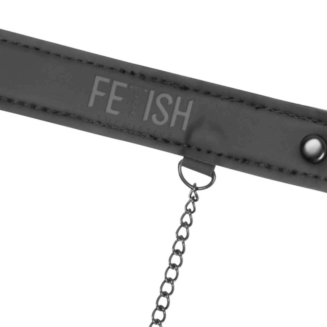Veganes Lederhalsband mit Nippelklemmen