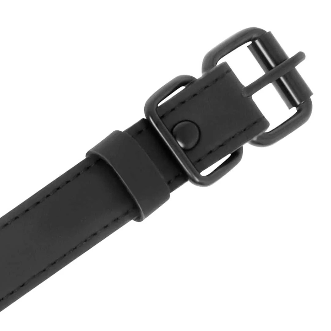 Veganes Lederhalsband mit Nippelklemmen