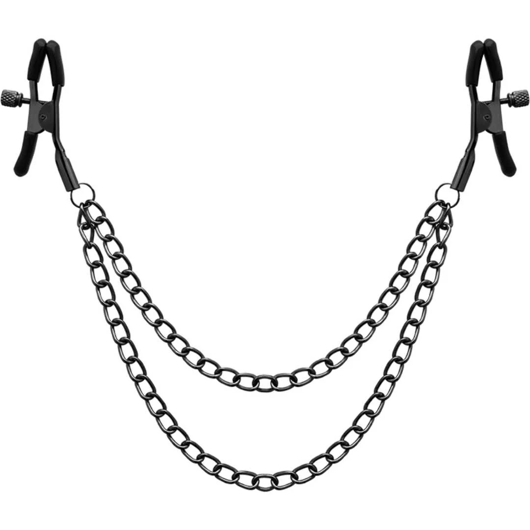 Nippelklammern mit doppelter Metallkette