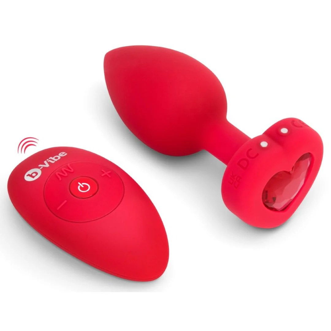 Analvibrator „vibrating heart“ mit Herz-Stopper und Fernbedienung